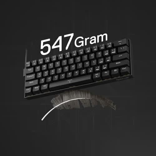 Redragon K617 HE Rapid Trigger Gaming Keyboard, 60% 61 Keys Wired Mechanical Keyboard w/Hyper-Fast Actuation, Dedicated Hall Effect Magnetic Switch, Actuation Point Adjustable, Essential Black image