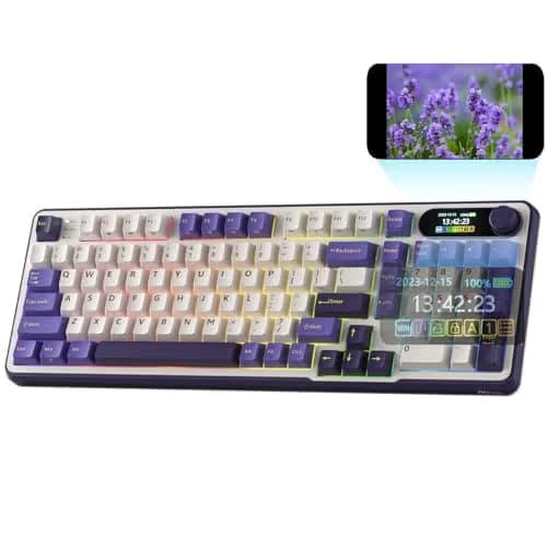RK ROYAL KLUDGE S98 Mechanical Keyboard w/Smart Display & Knob, Top Mount 96% Wireless Mechanical Keyboard BT/2.4G/USB-C, Hot Swappable, Software Support, Massive Battery, 98 Keys image