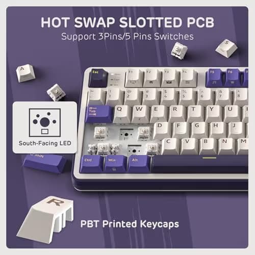 RK ROYAL KLUDGE S98 Mechanical Keyboard w/Smart Display & Knob, Top Mount 96% Wireless Mechanical Keyboard BT/2.4G/USB-C, Hot Swappable, Software Support, Massive Battery, 98 Keys image