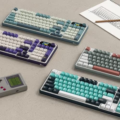 RK ROYAL KLUDGE S98 Mechanical Keyboard w/Smart Display & Knob, Top Mount 96% Wireless Mechanical Keyboard BT/2.4G/USB-C, Hot Swappable, Software Support, Massive Battery, 98 Keys image