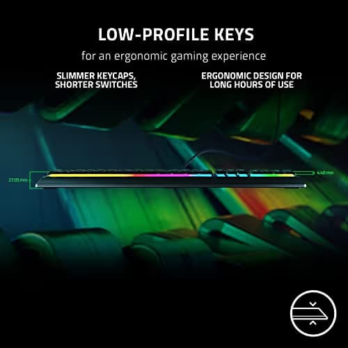 Razer Ornata V3 Gaming Keyboard: Low Profile Keys - Mecha Membrane Switches - UV Coated Keycaps - Backlit Media Keys - 10 Zone RGB Lighting - Spill Resistant - Magnetic Wrist Wrest - Snap Tap image