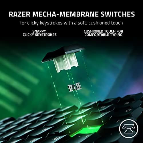 Razer Ornata V3 Gaming Keyboard: Low Profile Keys - Mecha Membrane Switches - UV Coated Keycaps - Backlit Media Keys - 10 Zone RGB Lighting - Spill Resistant - Magnetic Wrist Wrest - Snap Tap image