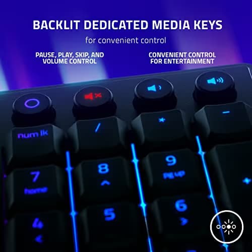 Razer Ornata V3 Gaming Keyboard: Low Profile Keys - Mecha Membrane Switches - UV Coated Keycaps - Backlit Media Keys - 10 Zone RGB Lighting - Spill Resistant - Magnetic Wrist Wrest - Snap Tap image