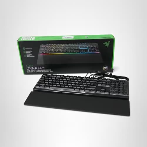 Razer Ornata V3 Gaming Keyboard: Low Profile Keys - Mecha Membrane Switches - UV Coated Keycaps - Backlit Media Keys - 10 Zone RGB Lighting - Spill Resistant - Magnetic Wrist Wrest - Snap Tap image
