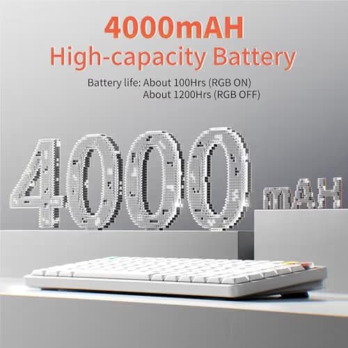 nuphy Air75 V3 Hot Swappable Wireless Mechanical Keyboard, 84 Keys 75% Custom Low Profile Keyboard with Knob, RGB Backlit, Gasket Mounted, Support Bluetooth/2.4GHz/USB-C,White-Brown Nano image