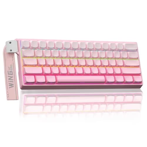Aula WIN60 HE - 60% Mechanical Gaming Keyboard Wired, Hall Effect Magnetic Switch Hot Swappable,8000 Hz Polling Rate, RGB Keyboard 60 Percent Compact Design for PC (Gradient Pink) image