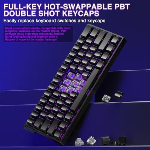 Aula WIN60 HE - 60% Mechanical Gaming Keyboard Wired, Magnetic Switch Hot Swappable, Adjustable Actuation Rapid Trigger Mode, 8000 Hz Polling Rate, RGB Small Keyboard 60 Percent Compact Design for PC image