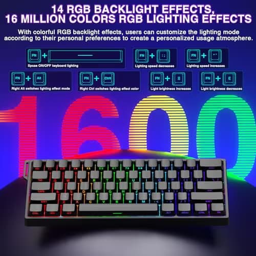 Aula WIN60 HE - 60% Mechanical Gaming Keyboard Wired, Magnetic Switch Hot Swappable, Adjustable Actuation Rapid Trigger Mode, 8000 Hz Polling Rate, RGB Small Keyboard 60 Percent Compact Design for PC image