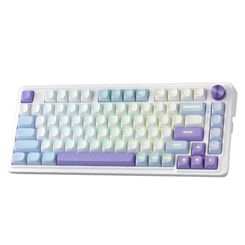 Redragon K673 MAX 75% Wireless Gasket RGB Gaming Keyboard, 3-Modes 81 Keys PBT Compact Mechanical Keyboard w/Hot-Swap Socket, Dedicated Knob Control & 5-Layer Noise Dampening, Custom Linear Switch image