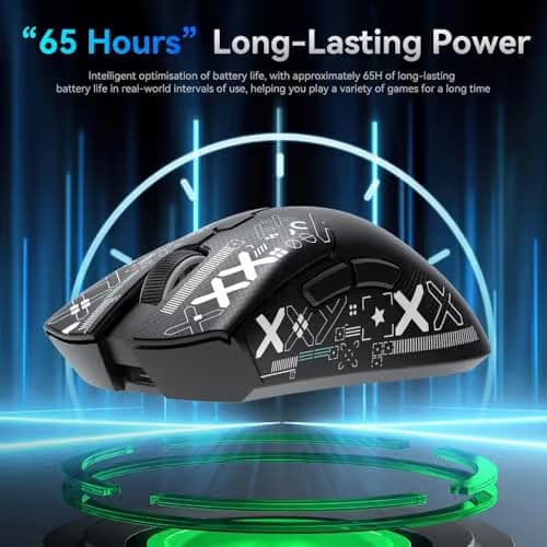 ATTACK SHARK X68 HE Wired Rapid Trigger Mechanical Gaming Keyboard and R1 Mouse with Adjustable Actuation,Coiled Cable,USB C/2.4Ghz Wireless/BT Ultralight 18K DPI Mice for Esport Gamer(Black Contour) image