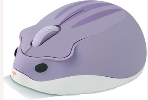 Wireless Mouse Cute Hamster Shape Less Noice Portable Mobile Optical 1200DPI USB Mice Cordless Mouse for PC Laptop Computer Notebook MacBook Kids Girl Boy Men Women Adults School Office Gift (Purple) image