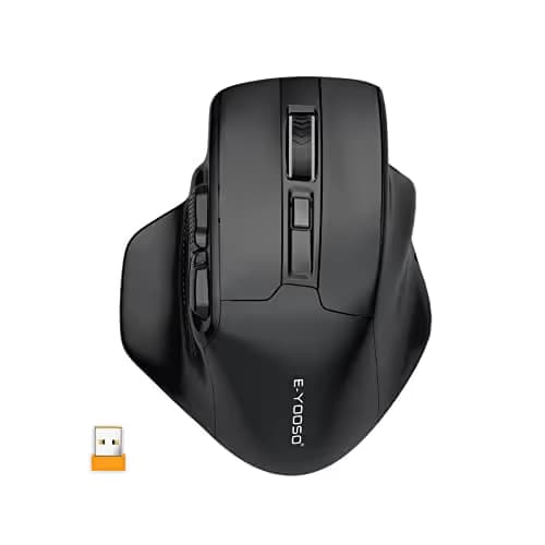 E-YOOSO Large Wireless Mouse for Big Hands, X-31 Cordless Ergo Computer Mouse, 6 Buttons, 5-Level 4800 DPI, 18 Months Battery Life, for Laptop, PC, Chromebook (Black) main image