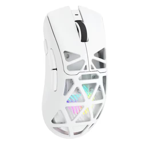 Aula SC620 Wireless Gaming Mouse, Tri-Mode 2.4GHz/USB-C/BT5.3 Computer Mouse with 12000 DPI, Programmable Macro Gamer Mouse with Rapid Fire Key, RGB Light White Gaming Mice for PC/Laptop/Mac image