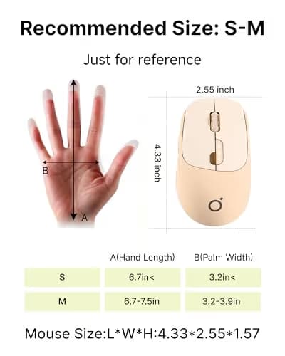 SEUNKWANG EWEADN Q5 Wireless Mouse, Bluetooth & 2.4G Quiet Computer Mouses with Battery Level Display, 1600 DPI, Ergonomic Office Mouse, 6 Button Portable Cute Computer Mouse for Laptop/PC/Mac - Pink image