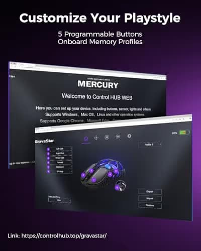GravaStar Mercury X Pro Galaxy Black 8KHz Wireless Gaming Mouse image