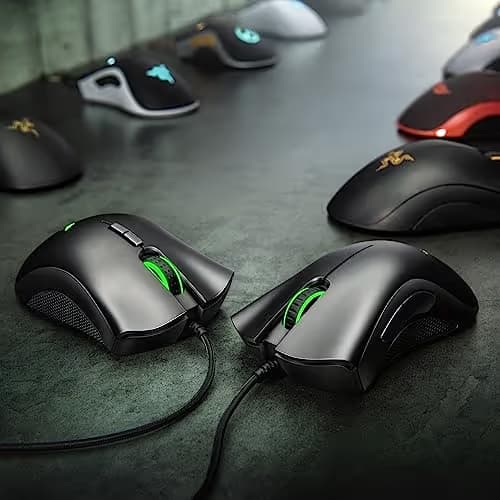 Razer DeathAdder Essential Gaming Mouse: 6400 DPI Optical Sensor - 5 Programmable Buttons - Mechanical Switches - Rubber Side Grips - Classic Black,(Pack of 10) image