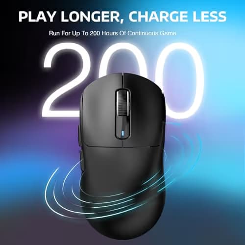 ATTACK SHARK X3 Lightweight Wireless Gaming Mouse with Tri-Mode 2.4G/USB-C Wired/Bluetooth,Up to 26K DPI, PAW3395 Optical Sensor,Kailh GM8.0 Switch,5 programmable Buttons for PC/Win/Mac(Black) image