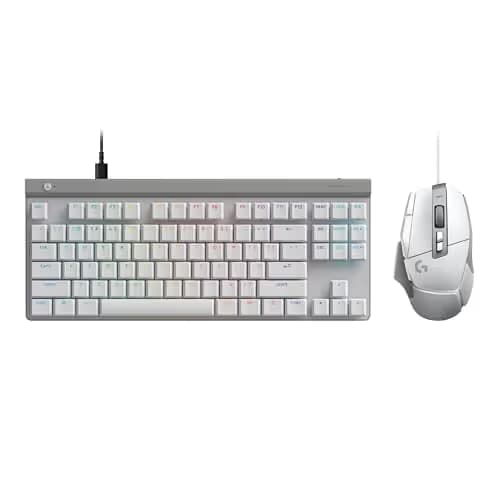 Logitech G502 X Wired Gaming Mouse + G515 TKL Wireless Gaming Keyboard (Tactile) Bundle: White image