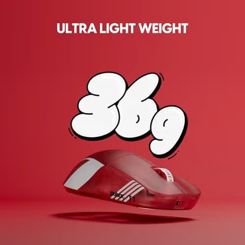 Pulsar Gaming Gears X2 Crazylight Wireless Gaming Mouse, Ultra Lightweight 1.27 oz (36g), Optical Switch, 32000 DPI, 750 IPS, XS-1 Sensor, 8k Compatible (Mini, Red, T1 Edition) image