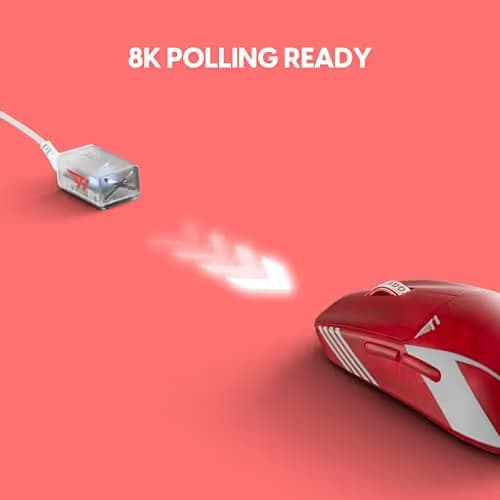Pulsar Gaming Gears X2 Crazylight Wireless Gaming Mouse, Ultra Lightweight 1.27 oz (36g), Optical Switch, 32000 DPI, 750 IPS, XS-1 Sensor, 8k Compatible (Mini, Red, T1 Edition) image