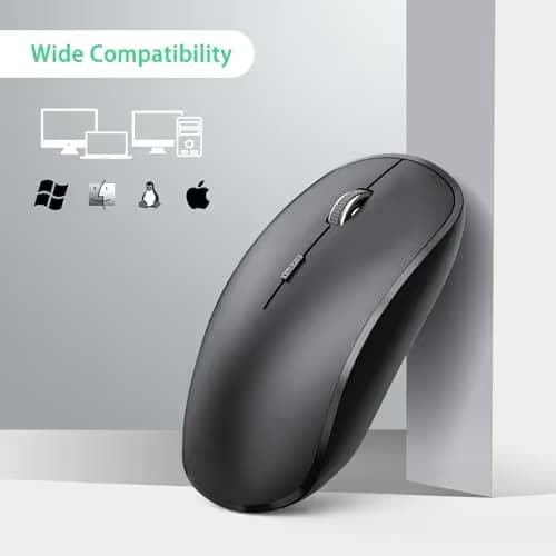 JOYACCESS Wireless Mouse for Laptop, J 2.4G Slim Portable Wireless Silent Mouse, 5 Adjustable DPI, Computer Mouse Wireless with USB Receiver for Desktop,PC,Notebook,MacBook,Chromebook (Black) image