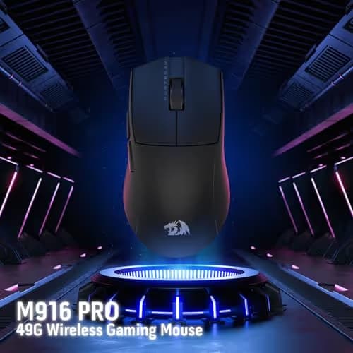 Redragon M916 PRO 3-Mode Wireless Gaming Mouse, Hype-Speed 4K Polling Rate, 49G Ultra-Light 26K DPI Mouse w/Ergonomic Natural Grip Build, Redefinable Macro Buttons, Software Supported image