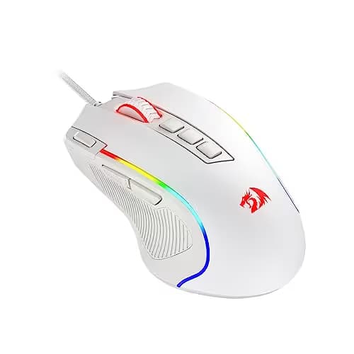 Redragon M612 Predator RGB Gaming Mouse, 8000 DPI Wired Optical Mouse with 11 Programmable Buttons & 5 Backlit Modes, Software Supports DIY Keybinds Rapid Fire Button, White main image