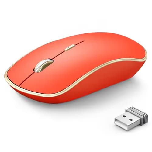 JOYACCESS Wireless Gaming Mouse, Slim Portable USB Mouse for Laptop, Computer, PC (Orange Red) main image