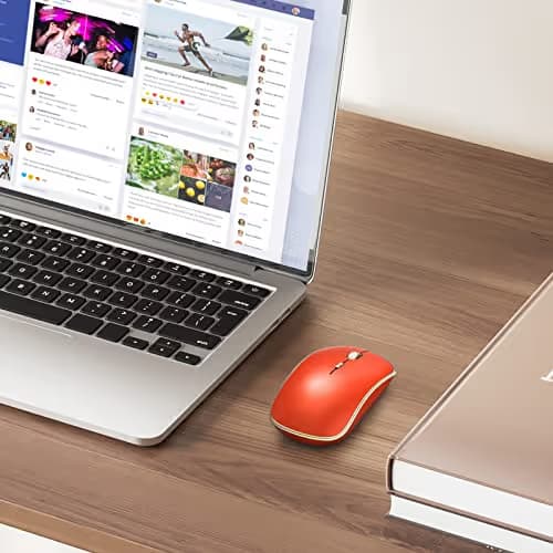 JOYACCESS Wireless Gaming Mouse, Slim Portable USB Mouse for Laptop, Computer, PC (Orange Red) image
