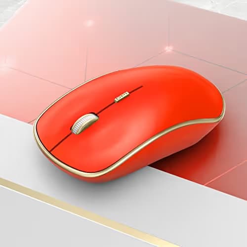 JOYACCESS Wireless Gaming Mouse, Slim Portable USB Mouse for Laptop, Computer, PC (Orange Red) image