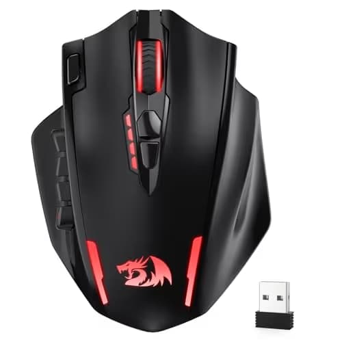 Redragon M913 MAX Wireless Gaming Mouse, 26000 DPI MMO Optical Mouse with 16 Programmable Buttons, BT & 2.4G Wireless, Software Supports DIY Keybinds image