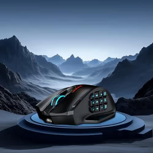 Redragon M913 MAX Wireless Gaming Mouse, 26000 DPI MMO Optical Mouse with 16 Programmable Buttons, BT & 2.4G Wireless, Software Supports DIY Keybinds image