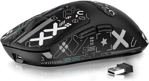 MANBASNAKE Attack Shark X3 Wireless Gaming Mouse, 49g Lightweight Triple Mode Ergonomic Computer Mouse, PAW3395 26K DPI Sensor, 200h Battery Life, Griptape Programmable Buttons for PC/Laptop/Mac/Win image