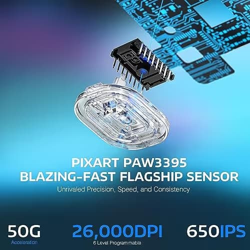 MANBASNAKE Attack Shark X3 Wireless Gaming Mouse, 49g Lightweight Triple Mode Ergonomic Computer Mouse, PAW3395 26K DPI Sensor, 200h Battery Life, Griptape Programmable Buttons for PC/Laptop/Mac/Win image