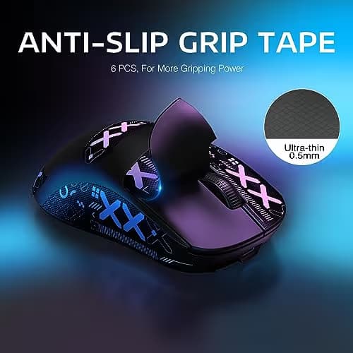 MANBASNAKE Attack Shark X3 Wireless Gaming Mouse, 49g Lightweight Triple Mode Ergonomic Computer Mouse, PAW3395 26K DPI Sensor, 200h Battery Life, Griptape Programmable Buttons for PC/Laptop/Mac/Win image