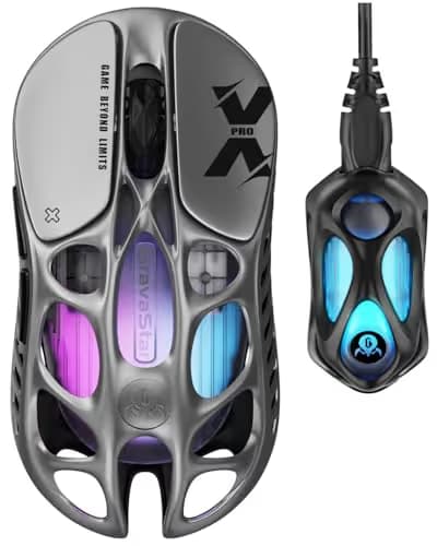 GravaStar Mercury X Pro Interstellar Silver 8KHz Wireless Gaming Mouse image