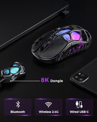 GravaStar Mercury X Pro Interstellar Silver 8KHz Wireless Gaming Mouse image