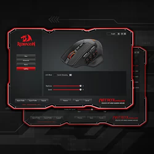 Redragon M811 PRO Wireless MMO Gaming Mouse, 15 Programmable Buttons RGB Gamer Mouse w/Ergonomic Natural Grip Build, 10 Side Macro Keys, Software Supports DIY Keybinds & Backlit image