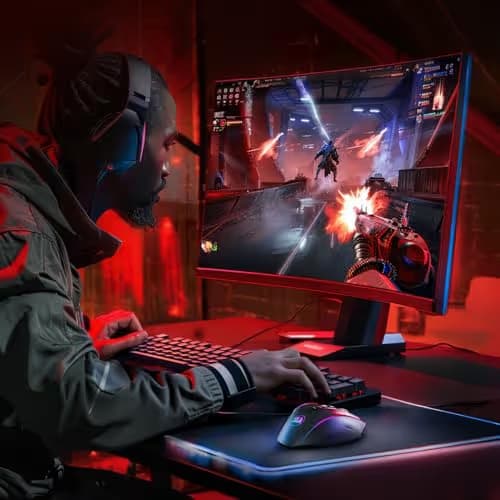 Redragon Wireless Gaming Mouse, MMO Gaming Mouse UP 16,000 DPI, 16 Macro Programmable Buttons, RGB Rechargeable with 12 Side Buttons, 70Hrs for PC Laptop MOBA FPS, M901P-KS image