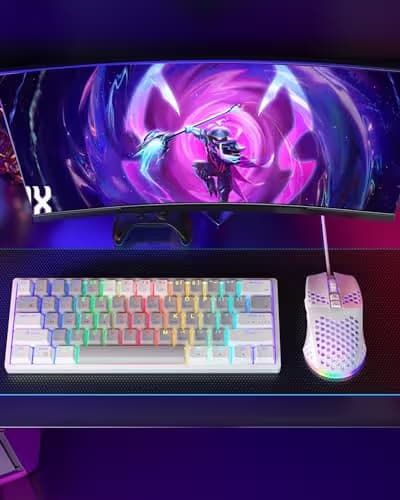 SOLAKAKA SM900 Gaming Mouse Wired with RGB,Adjustable 12800 DPI Wired Gaming Mouse with Side Buttons,Computer Mouse for Laptop/PC,White image