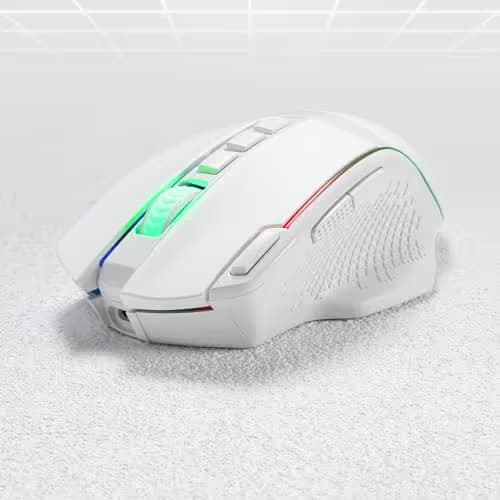 Redragon M991 Wireless Gaming Mouse, 26000 DPI 3-Mode Gamer Mice w/Rapid Fire Key, 9 Macro Buttons, Powerful Capacity and RGB Backlight for PC/Mac/Laptop, White image