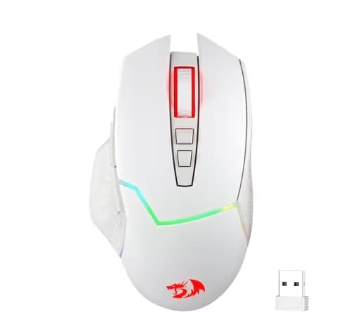 Redragon M690 PRO Wireless Gaming Mouse, 8000 DPI Wired/Wireless Gamer Mouse w/Rapid Fire Key, 8 Macro Buttons, Ergonomic Design for PC/Mac/Laptop, White image