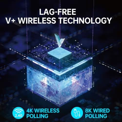 Rapoo VT9PRO 4K Wireless Gaming Mouse, PAW 3398 Sensor, 26000 DPI, 4KHz Polling Rate, 0.25ms Response Time, Lightweight, 10 Programmable Buttons, 180h Battery Life, On-Board Memory, PC - White image