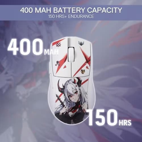 Redragon M916AK PRO 3-Mode Anime Gaming Mouse, 42G Ultra-Light 26K DPI Gaming Mouse w/Ergonomic Natural Grip Build, Full Programmable Buttons, Software Supports DIY Keybinds & DPI image