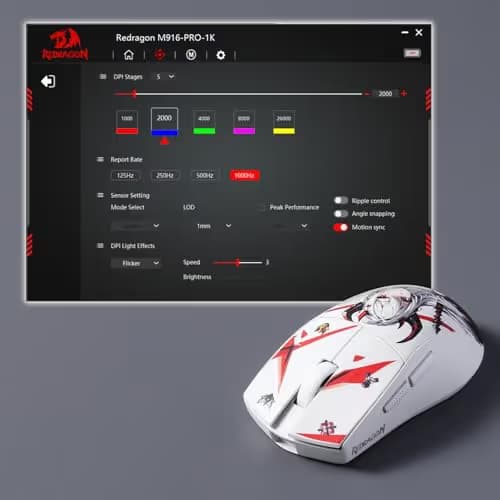 Redragon M916AK PRO 3-Mode Anime Gaming Mouse, 42G Ultra-Light 26K DPI Gaming Mouse w/Ergonomic Natural Grip Build, Full Programmable Buttons, Software Supports DIY Keybinds & DPI image
