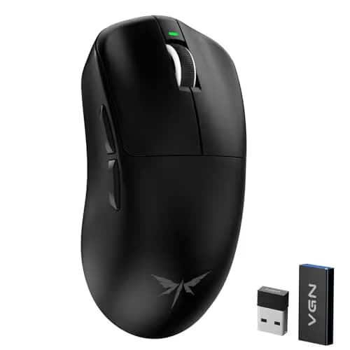 VGN Dragonfly F1 MOBA Wireless Gaming Mouse, 55g Ultralight, PAW3395 26K DPI Optical Sensor, Optimized Tactile Click Feel, Anti-Slip Silver Coating Grip, 4000Hz Polling Supported, Esports Mouse, Black main image