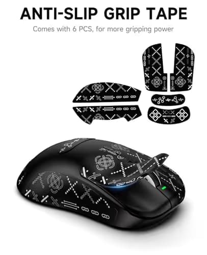 VGN Dragonfly F1 MOBA Wireless Gaming Mouse, 55g Ultralight, PAW3395 26K DPI Optical Sensor, Optimized Tactile Click Feel, Anti-Slip Silver Coating Grip, 4000Hz Polling Supported, Esports Mouse, Black image