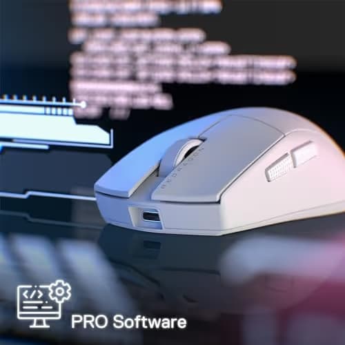 Redragon M916 PRO 3-Mode Wireless Gaming Mouse, Hype-Speed 4K Polling Rate, 49G Ultra-Light 26K DPI Mouse w/Ergonomic Natural Grip Build, Redefinable Macro Buttons, Software Supported image