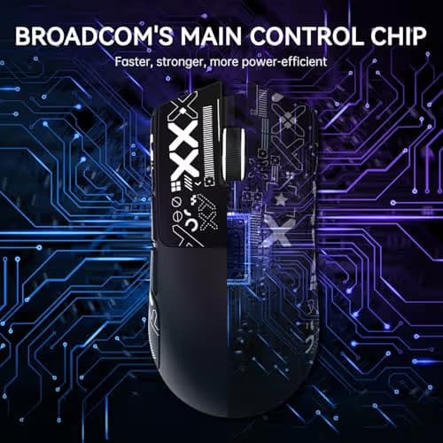 ATTACK SHARK X11 Lightweight Wireless Gaming Mouse with RGB Charging Dock,Tri-Mode-2.4G/USB-C Wired/BT,22K DPI,PAW3311 Optical Sensor,HUYU Switch, 5 programmable Buttons for PC/Mac(Black&Sticker) image