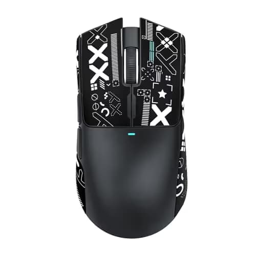 ATTACK SHARK X11 Lightweight Wireless Gaming Mouse with RGB Charging Dock,Tri-Mode-2.4G/USB-C Wired/BT,22K DPI,PAW3311 Optical Sensor,HUYU Switch, 5 programmable Buttons for PC/Mac(Black&Sticker) image